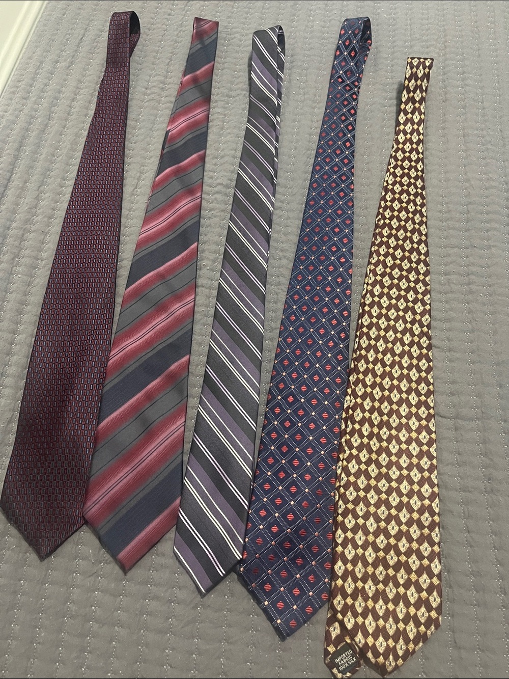 Men's Assorted Purple Silk Ties - Pack of 5